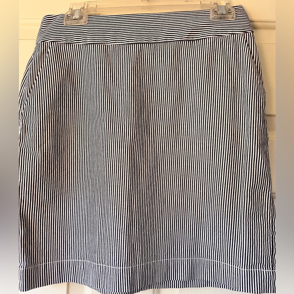 Navy & White Striped Skirt